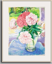 RESONANT LIGHT FLOW - PEONIES 2007 acrylic/paper 27" x 21"